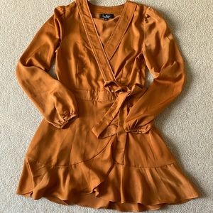 Lulus satin wrap dress